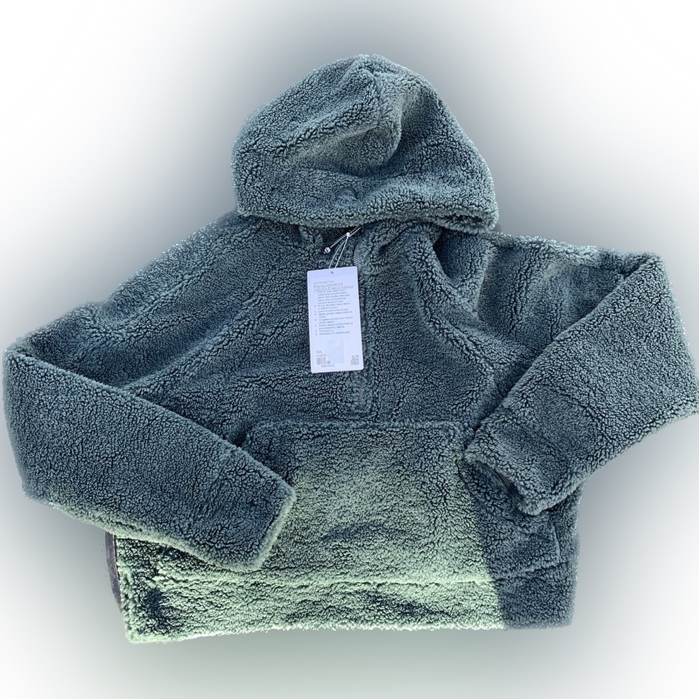Lululemon Women's Scuba Oversized Half-Zip Fleece Hoodie in Smoked Spruce BNWT - Picture 1 of 10